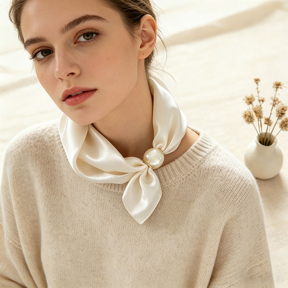Ascot Neck Scarf - Sjaalketting Zijde Lui Magnetische hanger Sleutelbeen