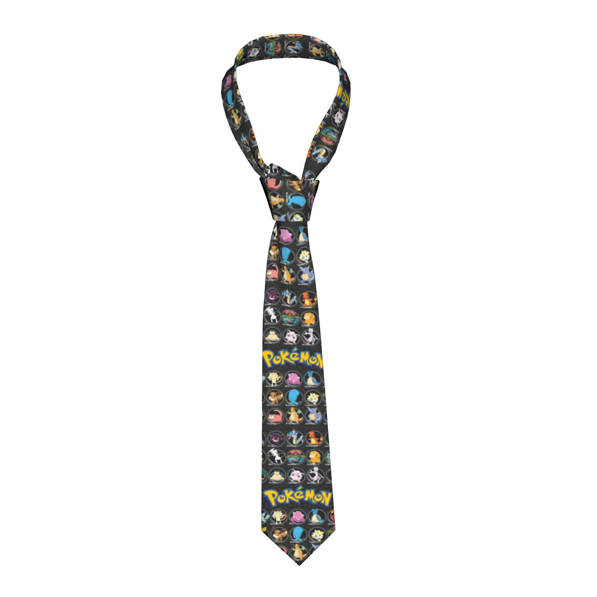Skinny Tie Men - Cartoon Pokemon-personages Stropdassen Heren Dames Skinny