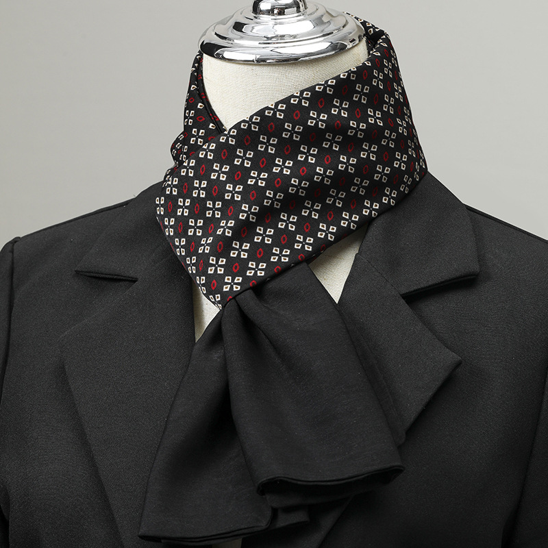 Ascot Neck Scarf - Herensjaal Imitatiezijde Sjaal Klein Vierkant Pak