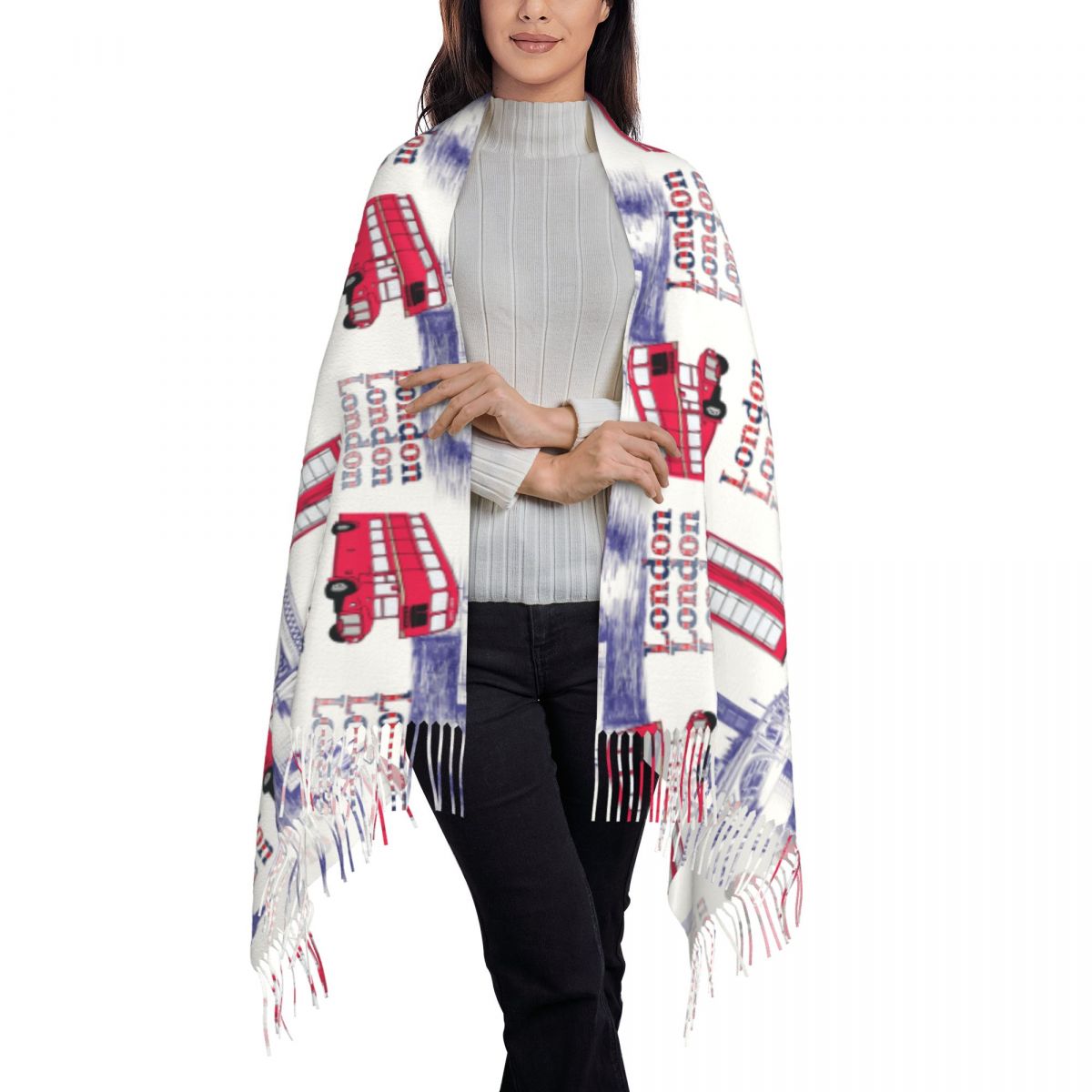 Londen Engeland scènes sjaals  - Pashmina Wrap Large recensie en prijs