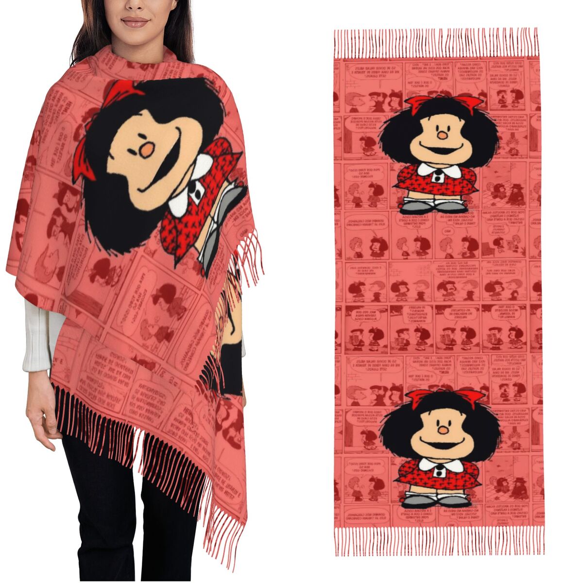 Dames Kwastje Sjaal Maaldas Ca - Pashmina Wrap Large recensie en prijs