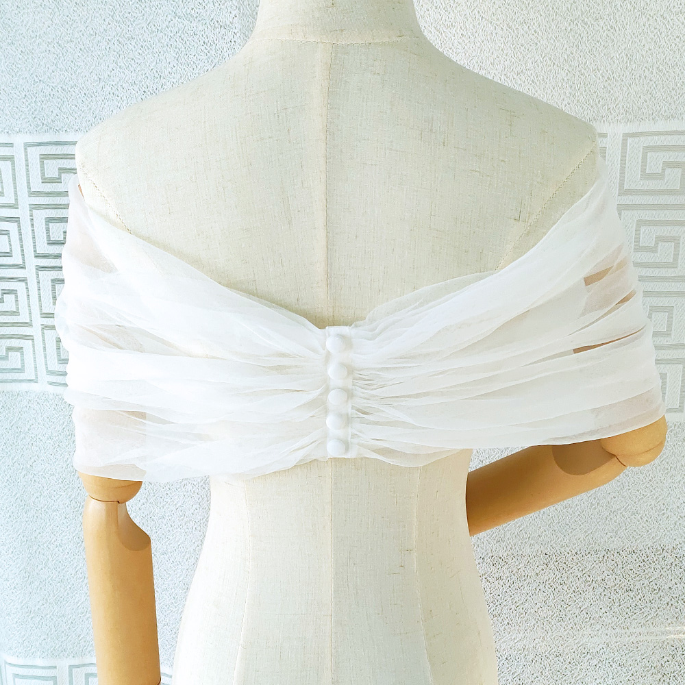 Vrouwen geplooide tule pure wr - Stole Wedding Shawl recensie en prijs