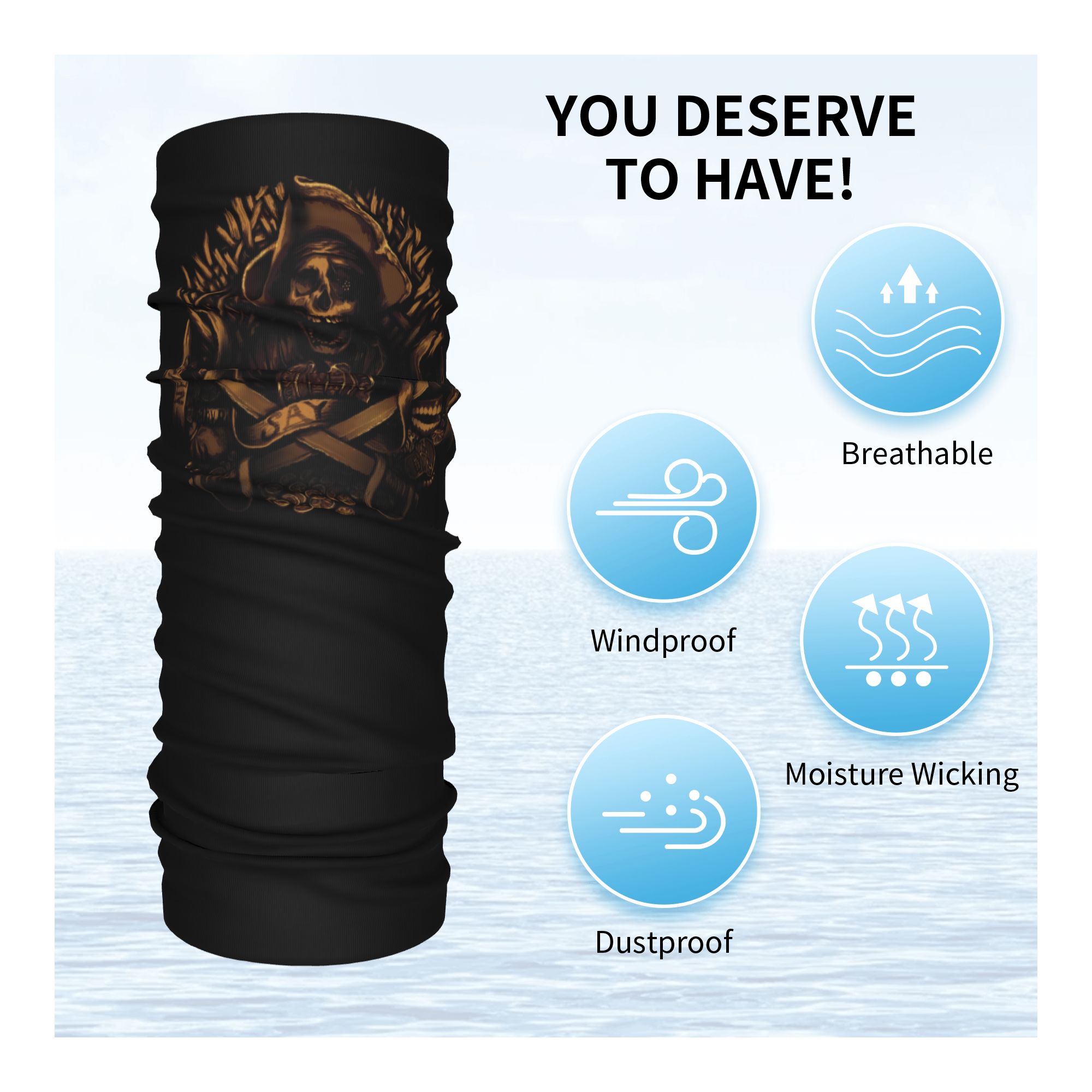 Custom Never Say Die Piraten S - Neck Warmer Tube recensie en prijs